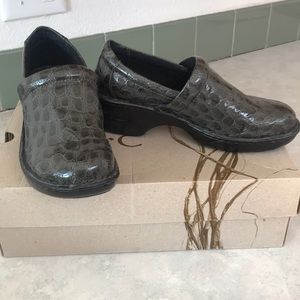 Grey Patent Crocs